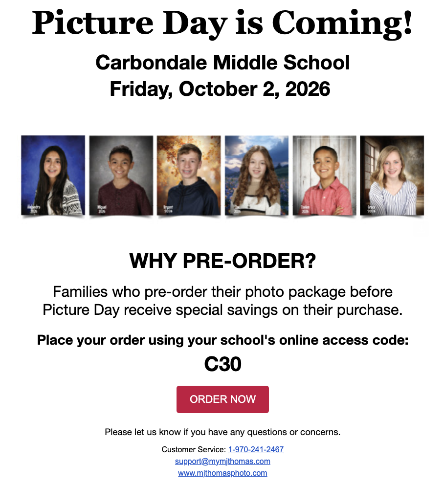 PICTURE DAY TOMORROW